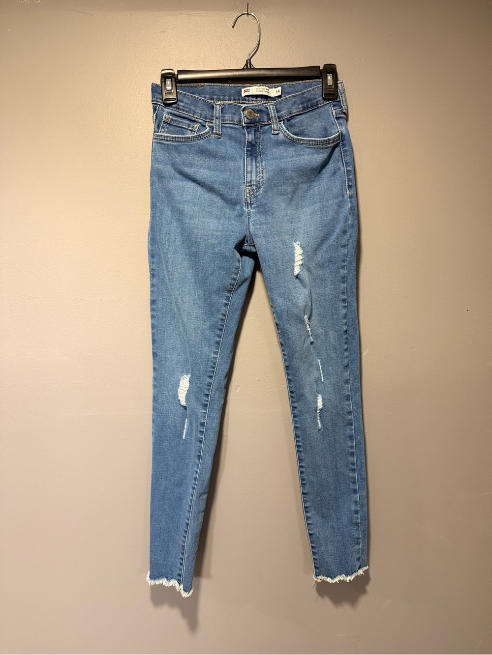 Levi's Light Blue Distressed Kids Skinny Jeans